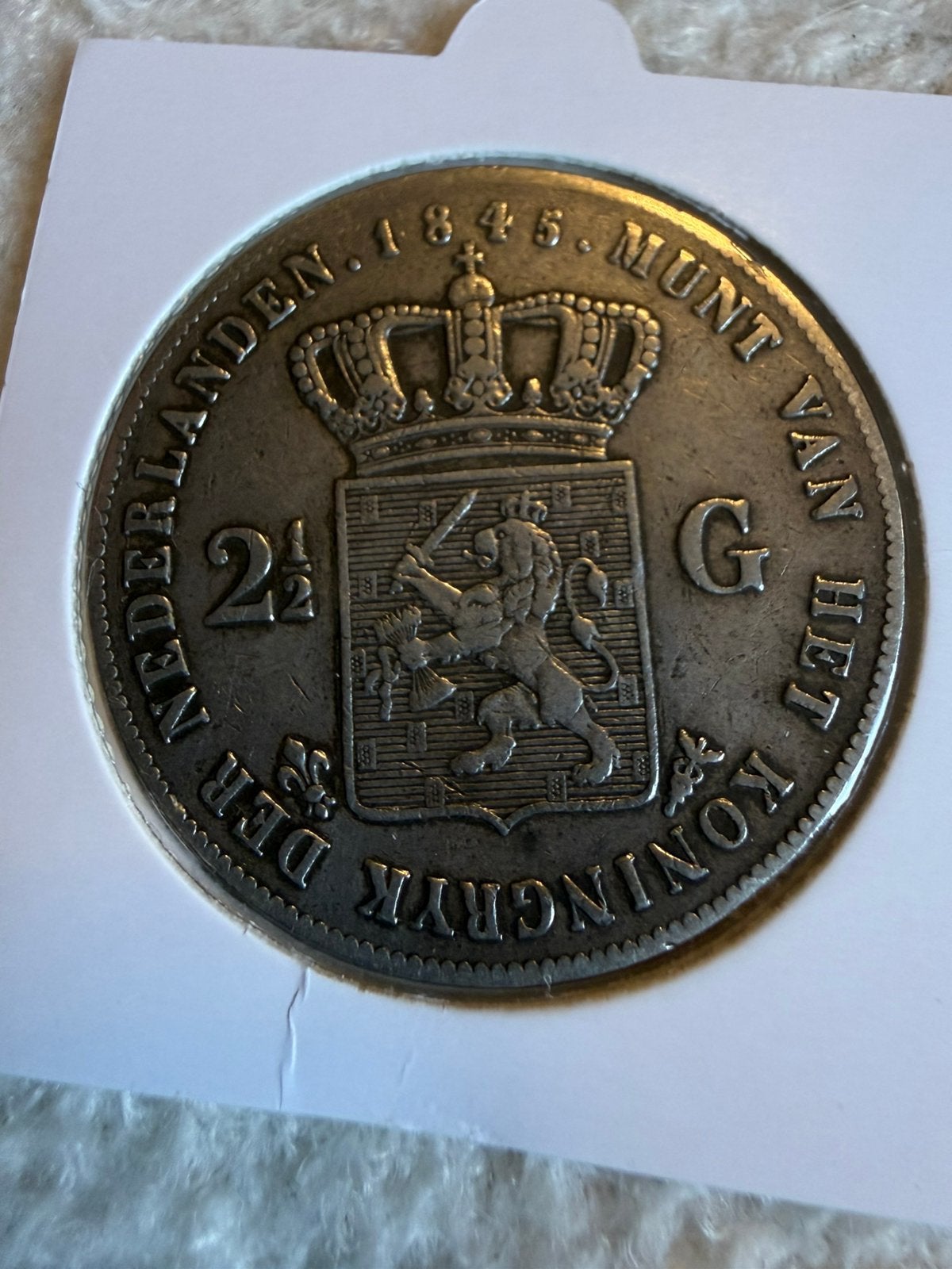 Rijksdaalder 1845 parel op de band Willem II, Ophalen of Verzenden, Koning Willem II, 2½ gulden