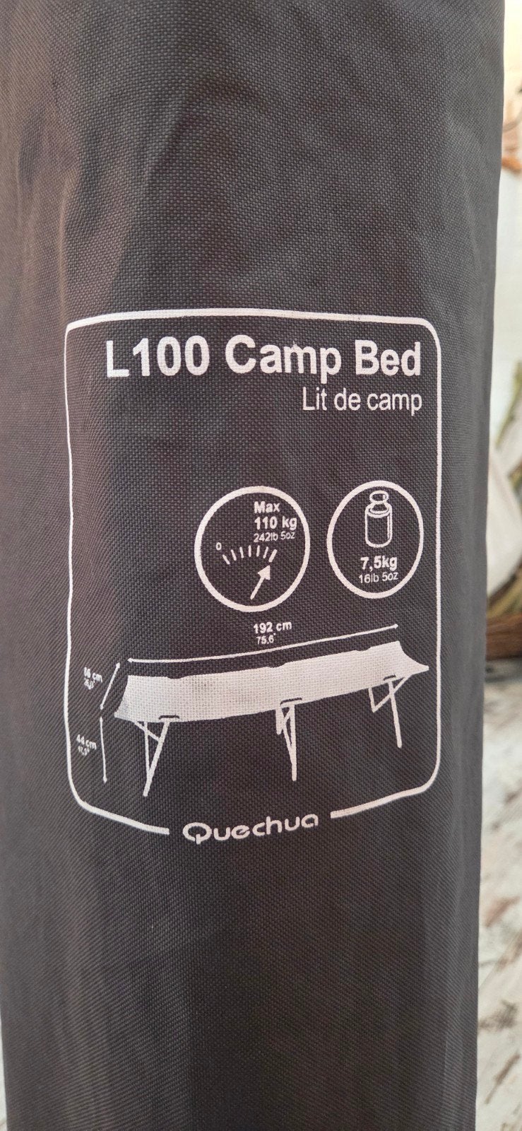 Quechua L100 Camp Bed - Opvouwbaar veldbed, Caravans en Kamperen, Ophalen, Zo goed als nieuw