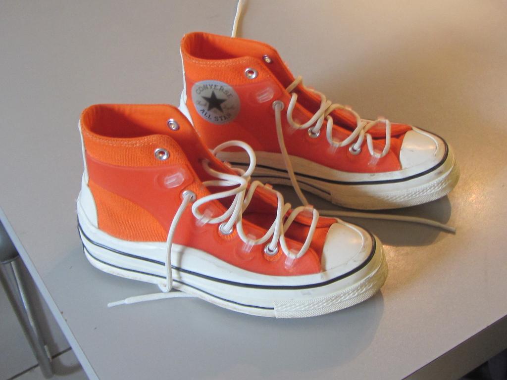 All stars oranje 37,5 plateauzolen chuck Taylor Lift Hi., Ophalen of Verzenden, Zo goed als nieuw, Oranje, Sneakers of Gympen