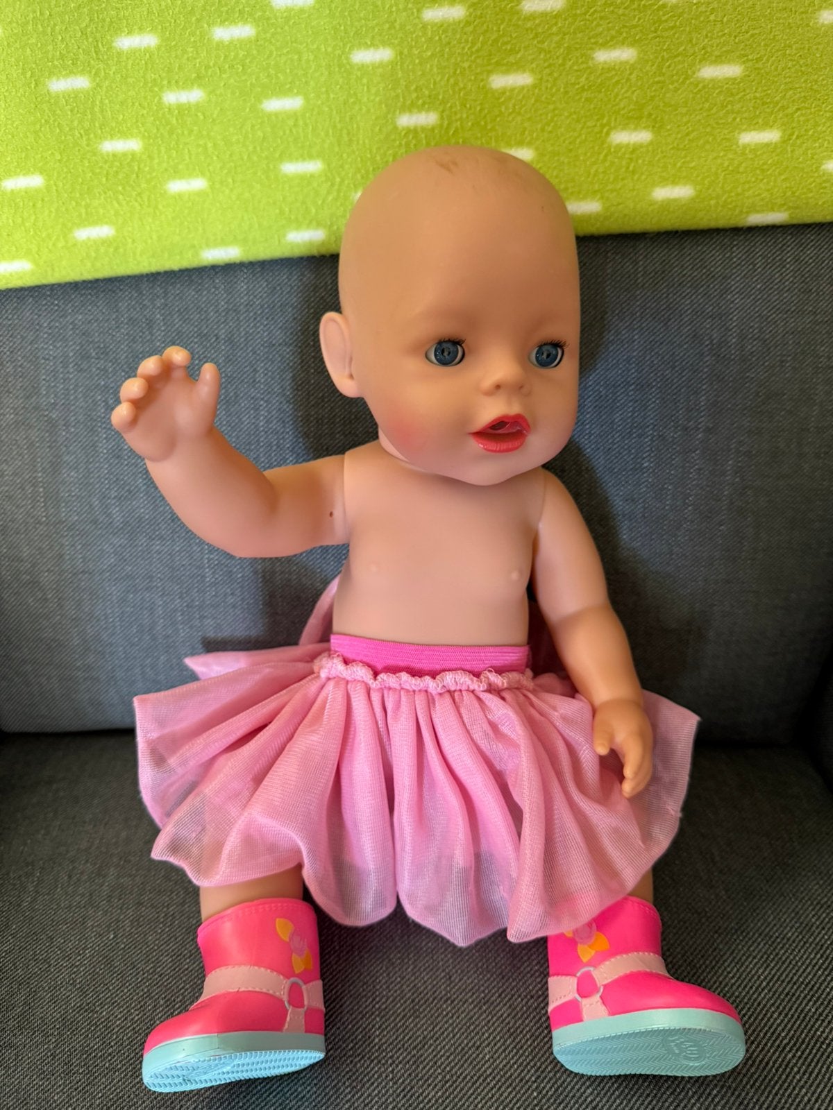 Baby Born pop met roze tutu en laarsjes, Ophalen of Verzenden, Zo goed als nieuw, Babypop