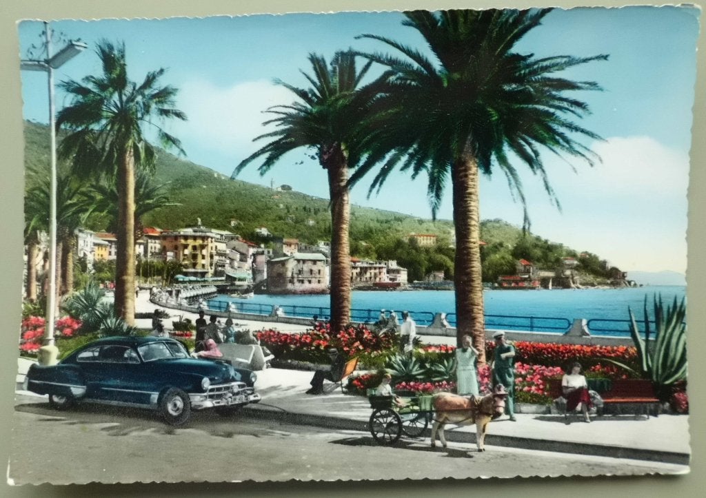 Rapallo - Italië - Promenade - oude autos - Cadillac, Ophalen of Verzenden, 1960 tot 1980, Ongelopen, Italië