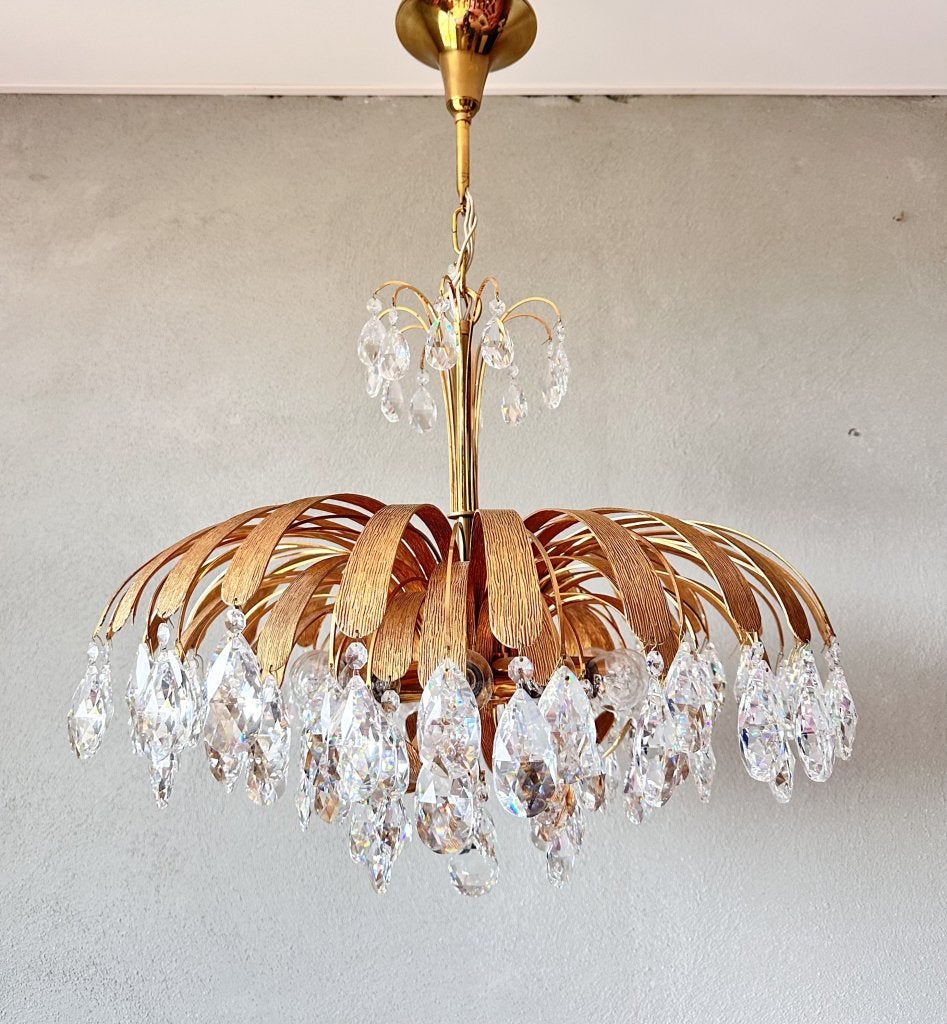 Vintage Palwa XXL kroonluchter, Huis en Inrichting, Lampen | Hanglampen, Niet ingevuld, Gebruikt, Mid century, Niet ingevuld