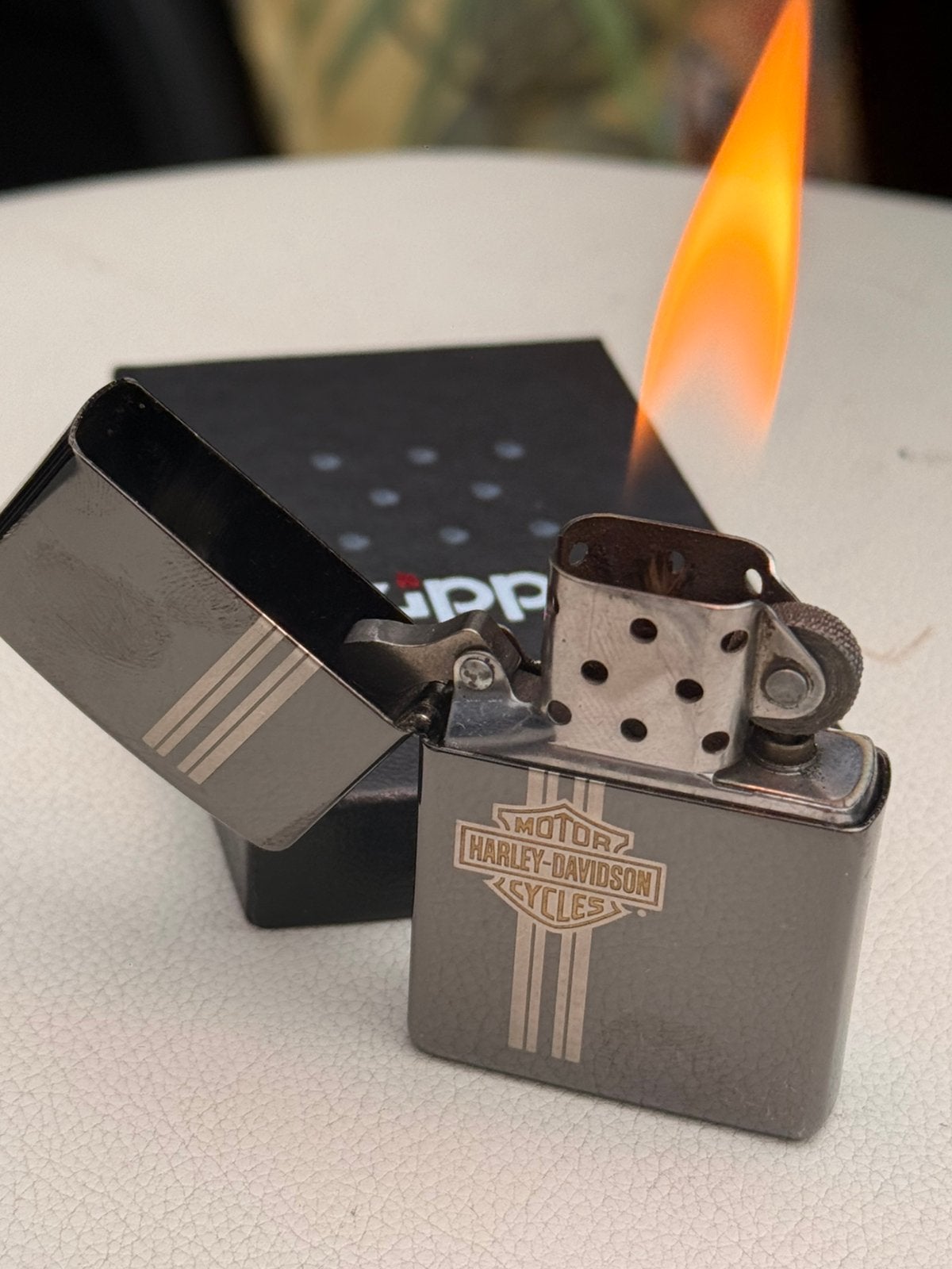 Zippo harley davidson, Verzamelen, Ophalen of Verzenden, Zo goed als nieuw, Aansteker
