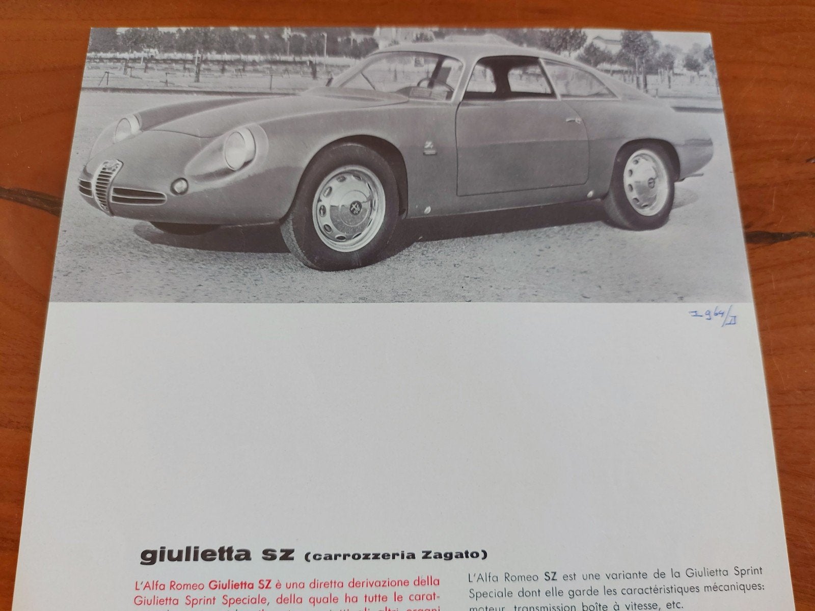 Alfa Romeo SZ (Zagato) folder sheet, Ophalen of Verzenden, Zo goed als nieuw, Alfa Romeo