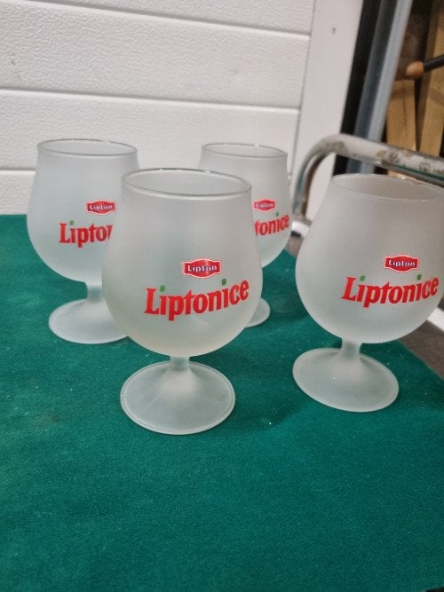 glazen liptonice vier stuks, Ophalen of Verzenden, 'T Olde Gre-j, Info@toldegrej.nl, Endepoelstraat 20f Didam