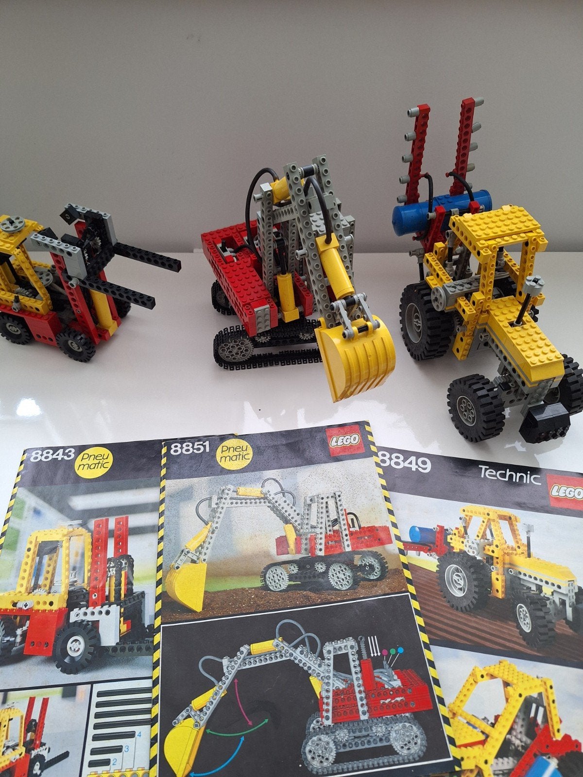 Lego Technic Pneumatic sets 8843, 8851, 8849 met boekjes, Ophalen of Verzenden, Gebruikt