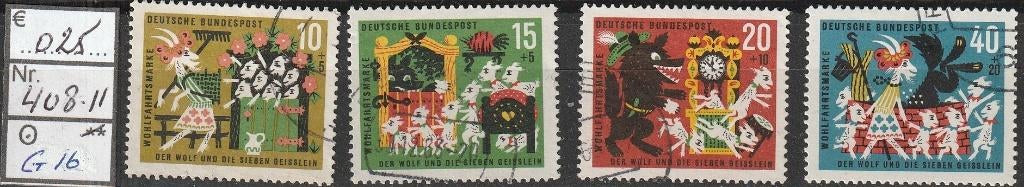 Bund De Wolf en de 7 Geitjes Michel 408-11 Nr.G16g, Verzenden, BRD, Gestempeld