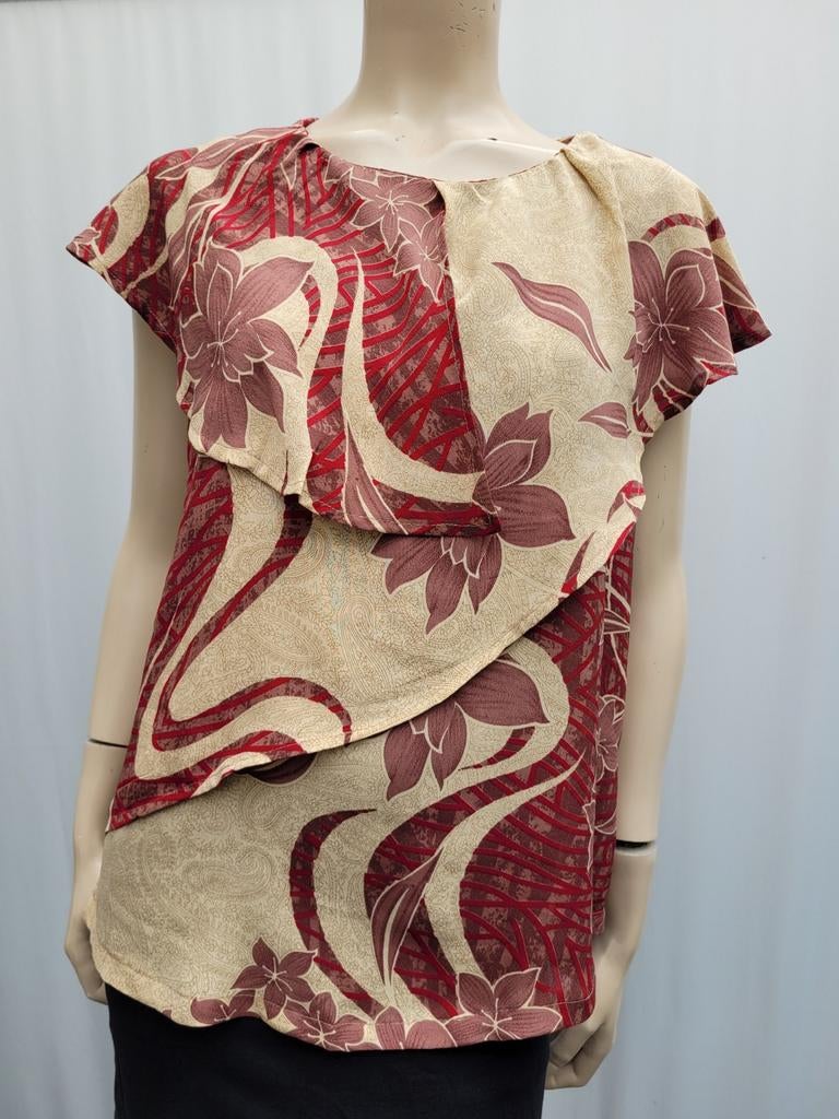 Sissel Edelbo blouse shirt maat M/38 zomer, Kleding | Dames, Jurken, Zo goed als nieuw, Maat 38/40 (M), Bruin, Boven de knie, Ophalen of Verzenden