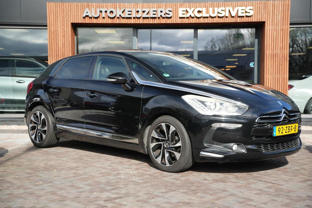Citroen DS5 1.6 THP So Chic Panoramadak Cruise Clima Leer Al, Auto's, Gebruikt, Leder en Stof, Zwart, 1598 cc