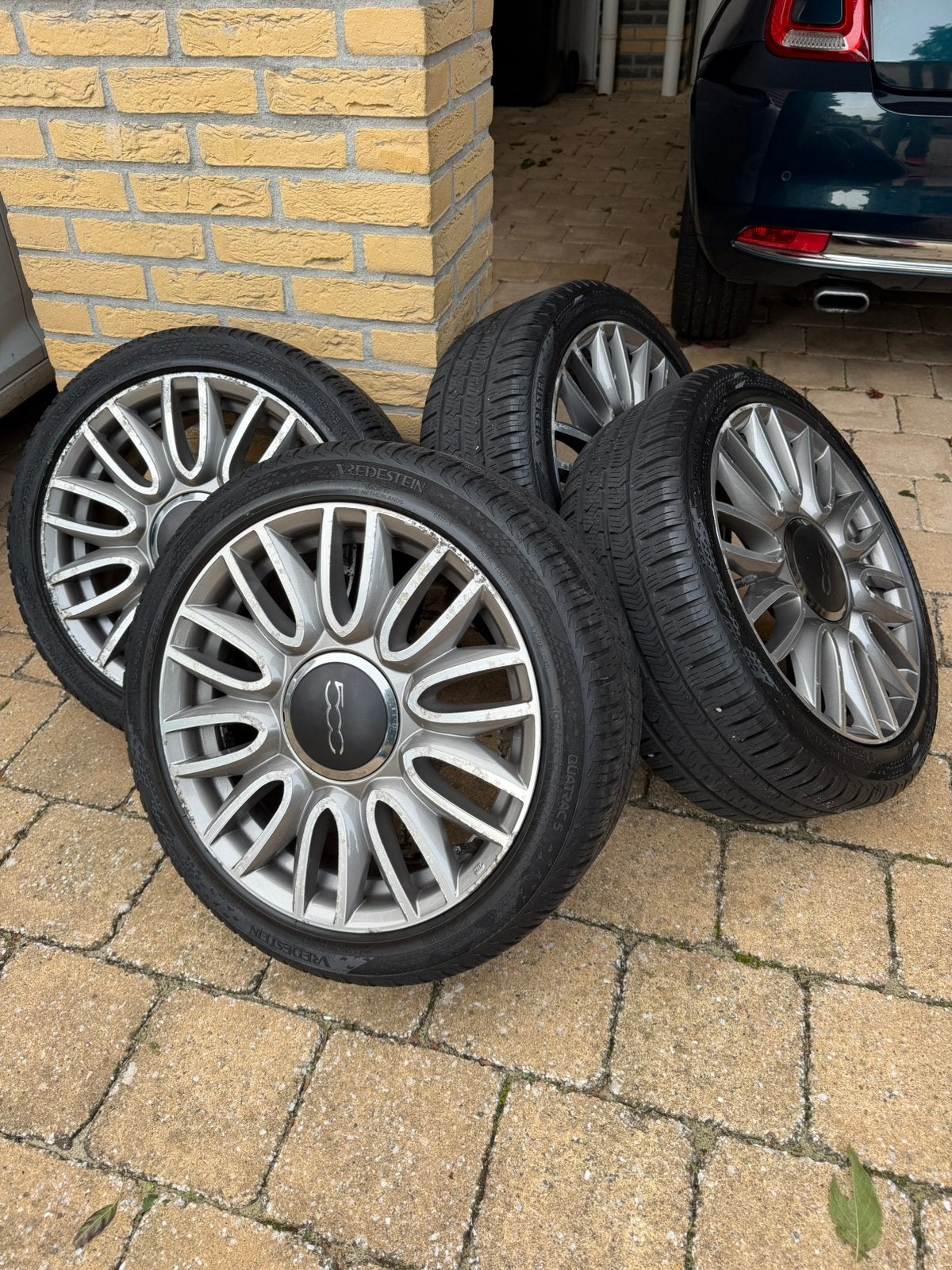 Fiat 500 velgen 16 inch all season banden, Auto-onderdelen, Ophalen, Gebruikt, 16 inch, Banden en Velgen