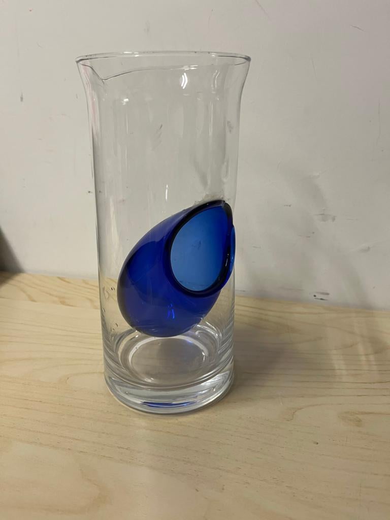 Japanse Sake Karaf met Blauw Glas, Ophalen of Verzenden