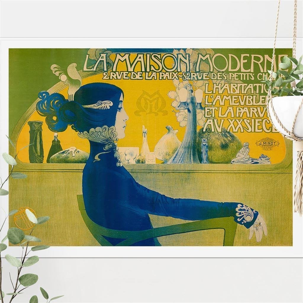 La Maison Moderne Grote Kunst Poster Art Nouveau, Verzenden
