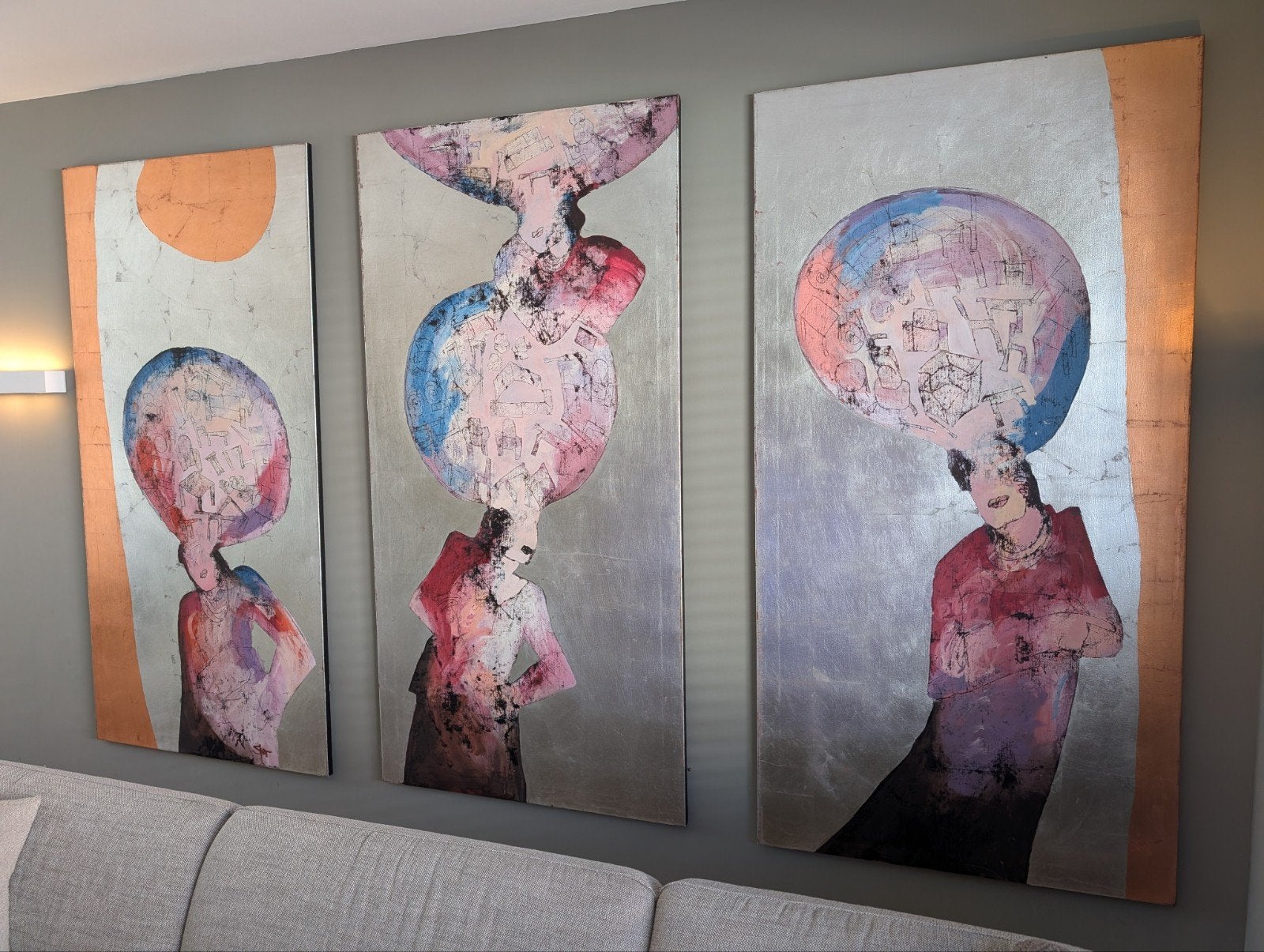 Prachtig 3 luik Sjer Jacobs 200cm x 100cm. Unieke kans!, Antiek en Kunst, Ophalen of Verzenden