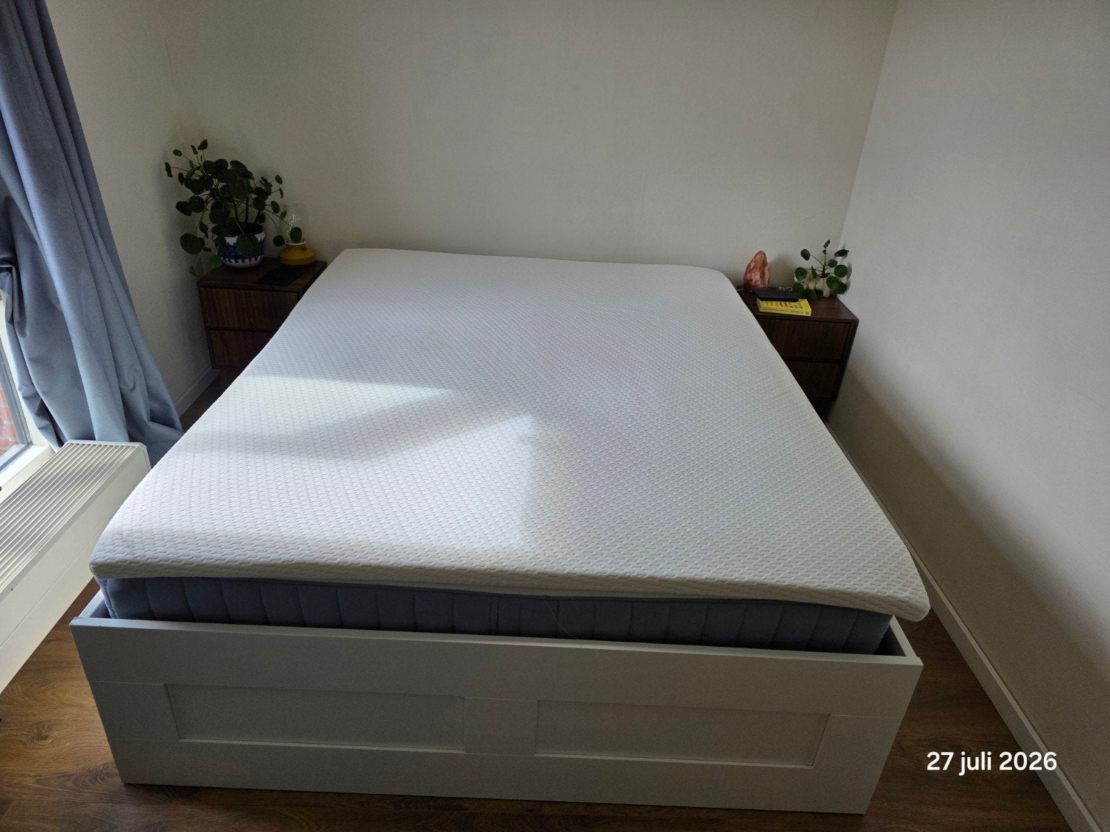 Tweepersoonsbed 160x200 met lades, matras en topper, Huis en Inrichting, Slaapkamer | Bedden, Gebruikt, Tweepersoons, 140 cm, 200 cm