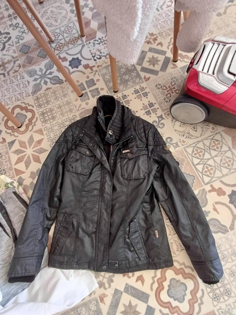 Piloten jas vintage winterjas L warm!, Zwart, Maat 42/44 (L), Khujo, Ophalen of Verzenden