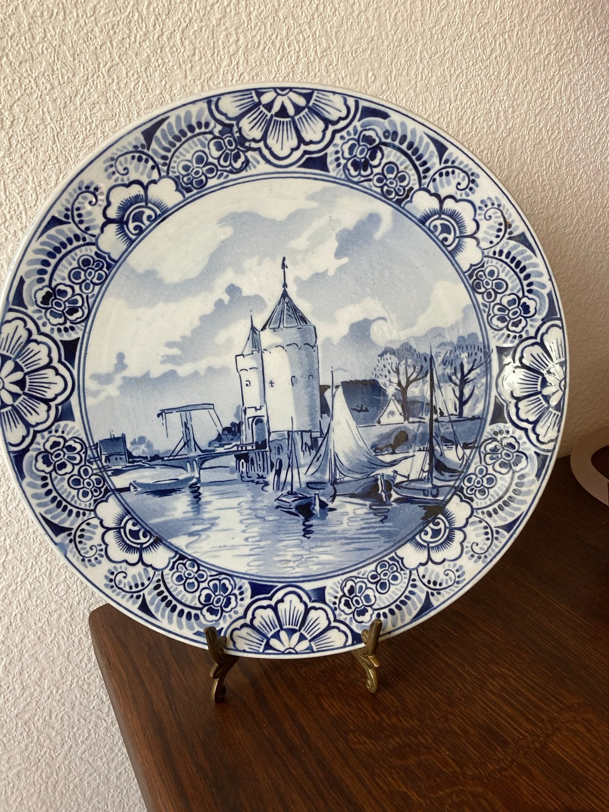Delfts Blauw Wandbord Oostpoort Delft, Franz Anton Mehlem, Ophalen of Verzenden