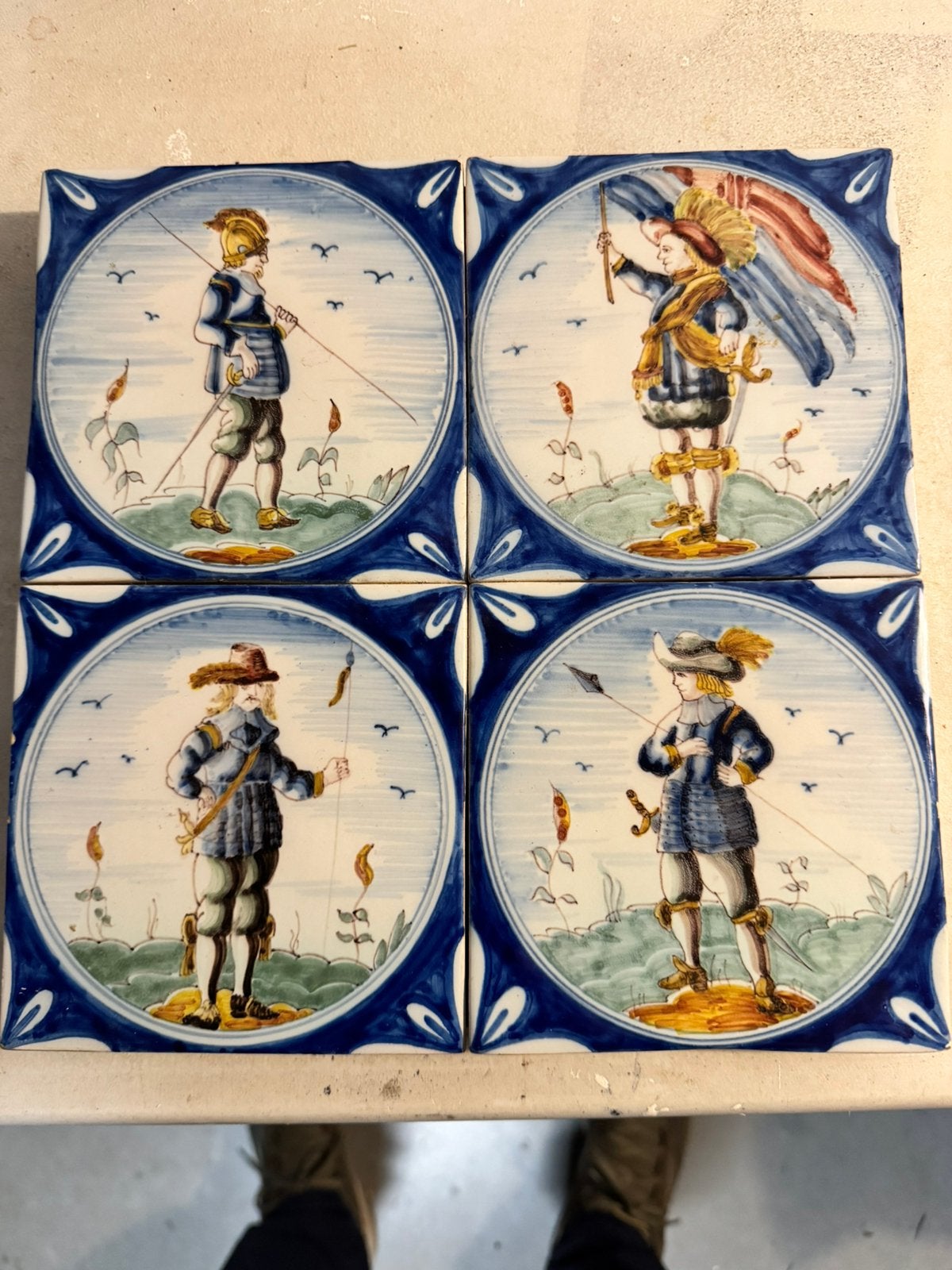 4 stuks oude Harlinger tegels, Ophalen of Verzenden