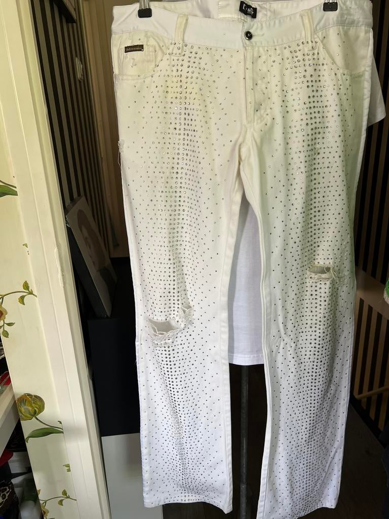 Dolce & Gabanna heren jeans met glitters, Ophalen of Verzenden, Zo goed als nieuw, Maat 52/54 (L), Wit