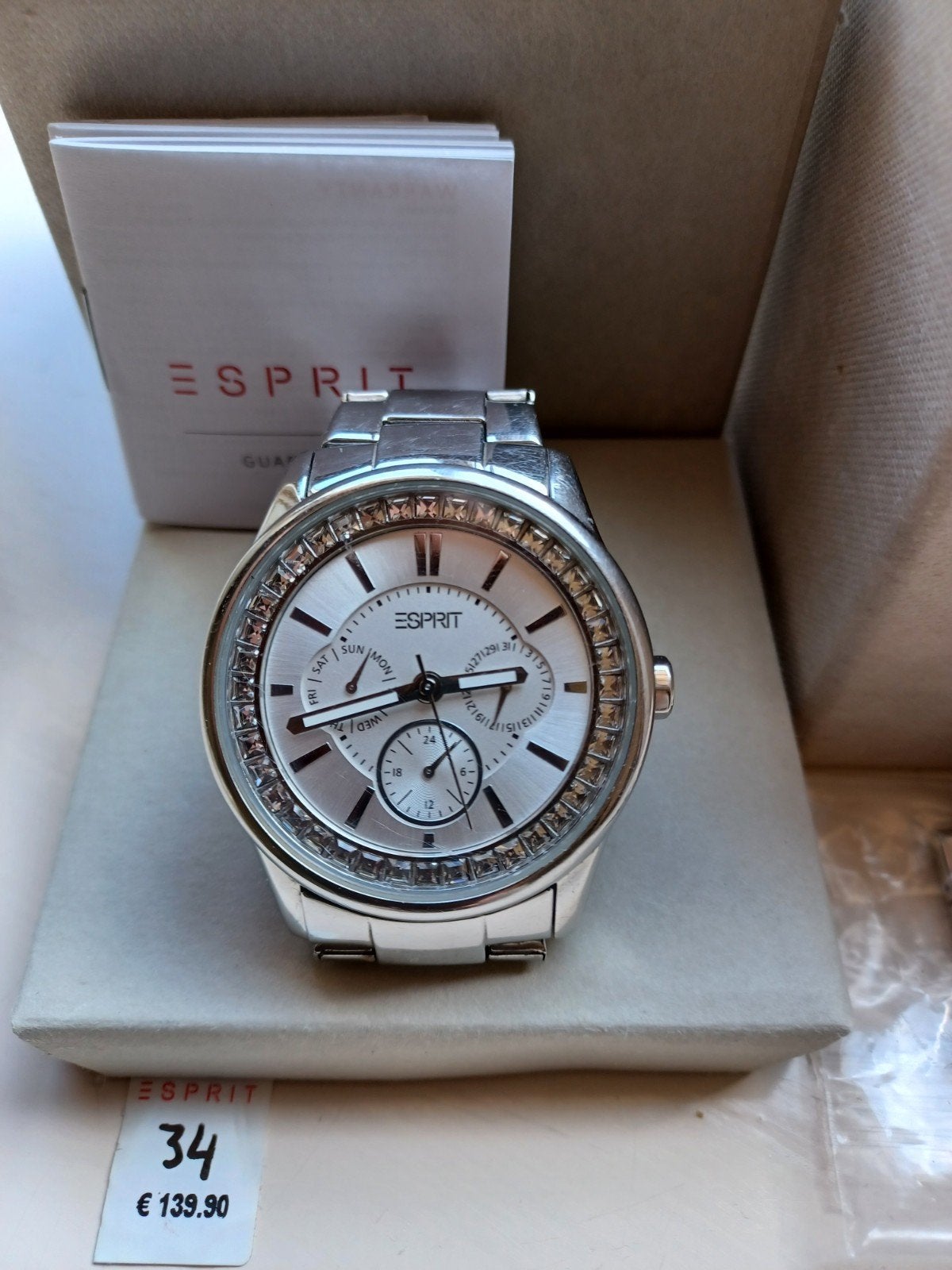 Esprit horloge zo goed als nieuw met originele verpakking, Staal, Staal, Ophalen of Verzenden, Zo goed als nieuw