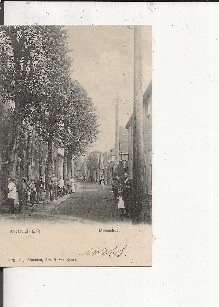 Monster Molenstraat met G Schouten 27-jan 1904, Ophalen of Verzenden, Voor 1920, Gelopen, Zuid-Holland