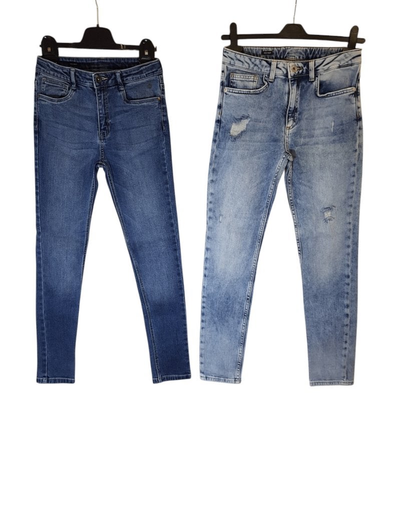 Mooie blauwe JILL & MITCH high waist stretch jeans mt 158., Kinderen en Baby's, Kinderkleding | Maat 158, Broek, Zo goed als nieuw
