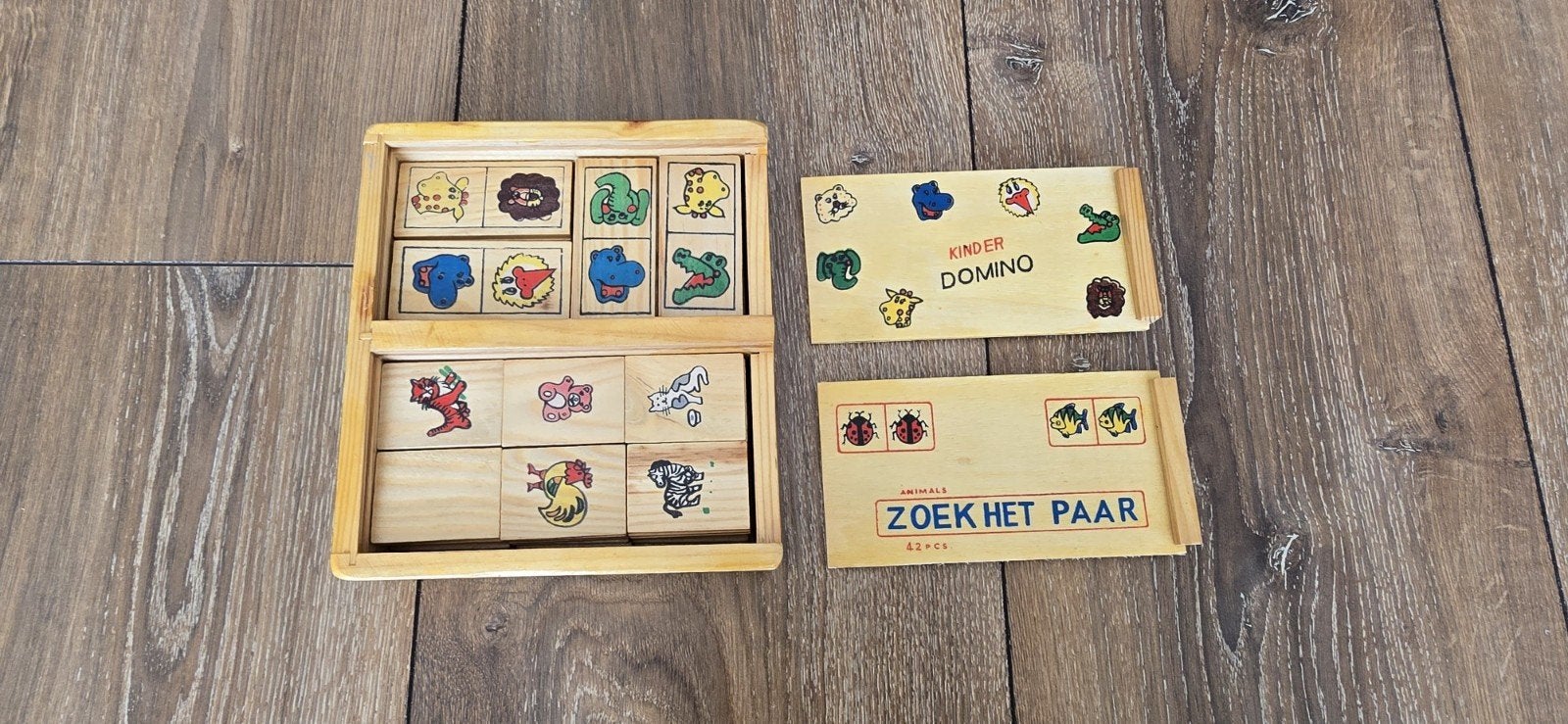 Houten domino en memory, Ophalen of Verzenden, Zo goed als nieuw