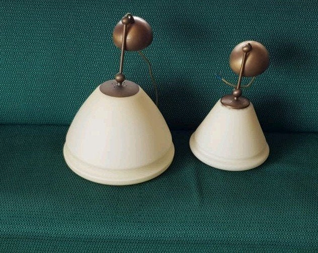 Vintage lampen melkglas, Huis en Inrichting, Ophalen, Gebruikt