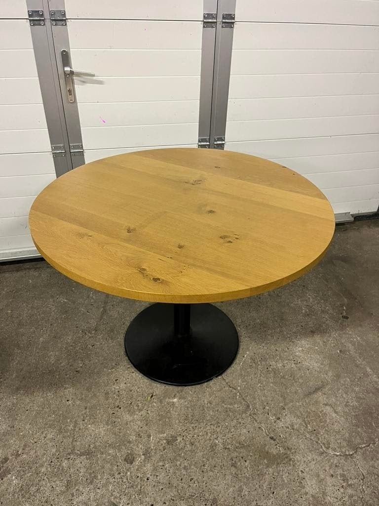 Luxe Ronde horeca restaurant eiken tafel 100 cm massief, Ophalen