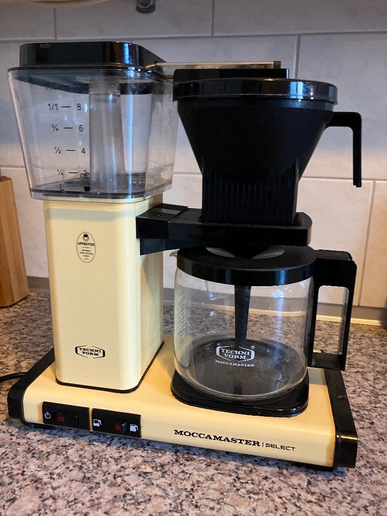 Moccamaster KBG Select lichtgeel koffiezetapparaat (53977), Gebruikt, Koffiemachine, Gemalen koffie, Ophalen of Verzenden