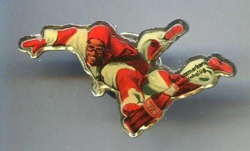 Schutzmarken Koffeinhaltig skydiving mannetje PIN( BLAD7_717, Verzenden, Zo goed als nieuw, Figuurtje, Speldje of Pin
