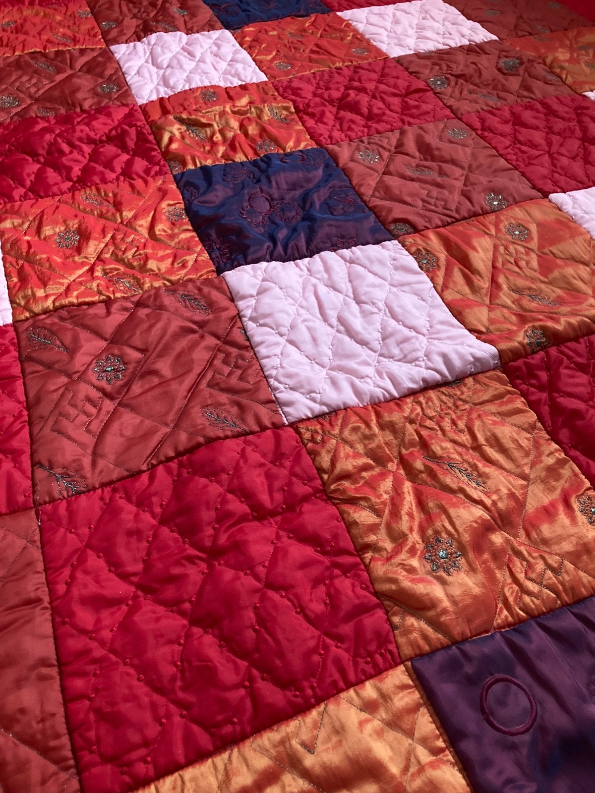 Patchwork Oosterse India sprei in warme kleuren 2x2,5m, Verzenden, Zo goed als nieuw, 200 cm, 250 cm