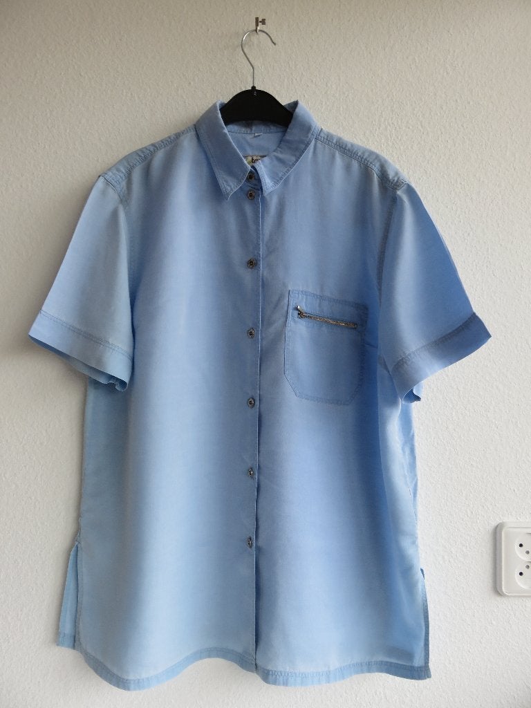 Tru Safari Lichtblauwe jeans blouse met korte mouwen maat 44, Blauw, Maat 42/44 (L), Ophalen of Verzenden, Zo goed als nieuw