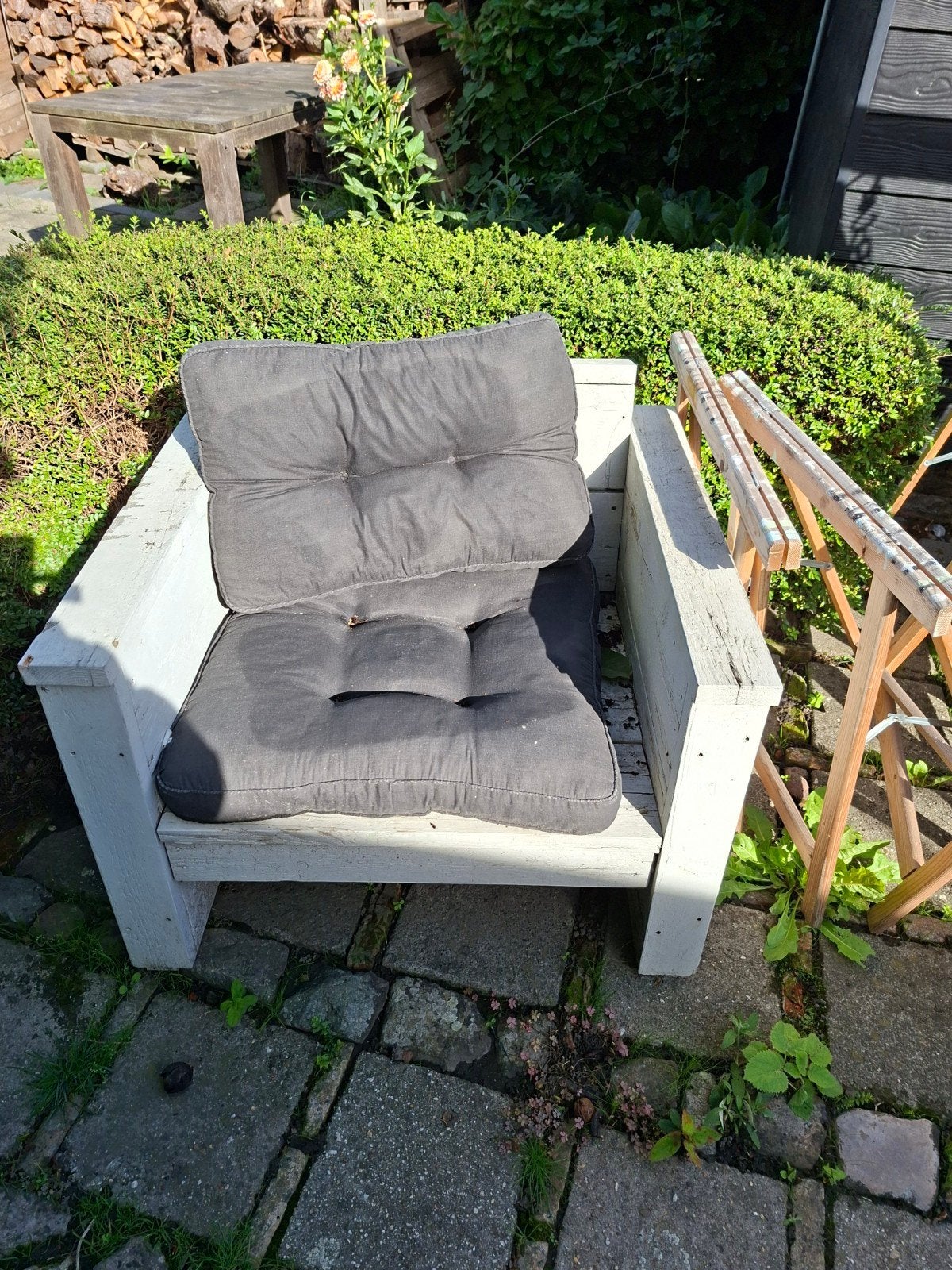 Steigerhouten Tuinstoel, Tuin en Terras, Ophalen, Gebruikt, Hout