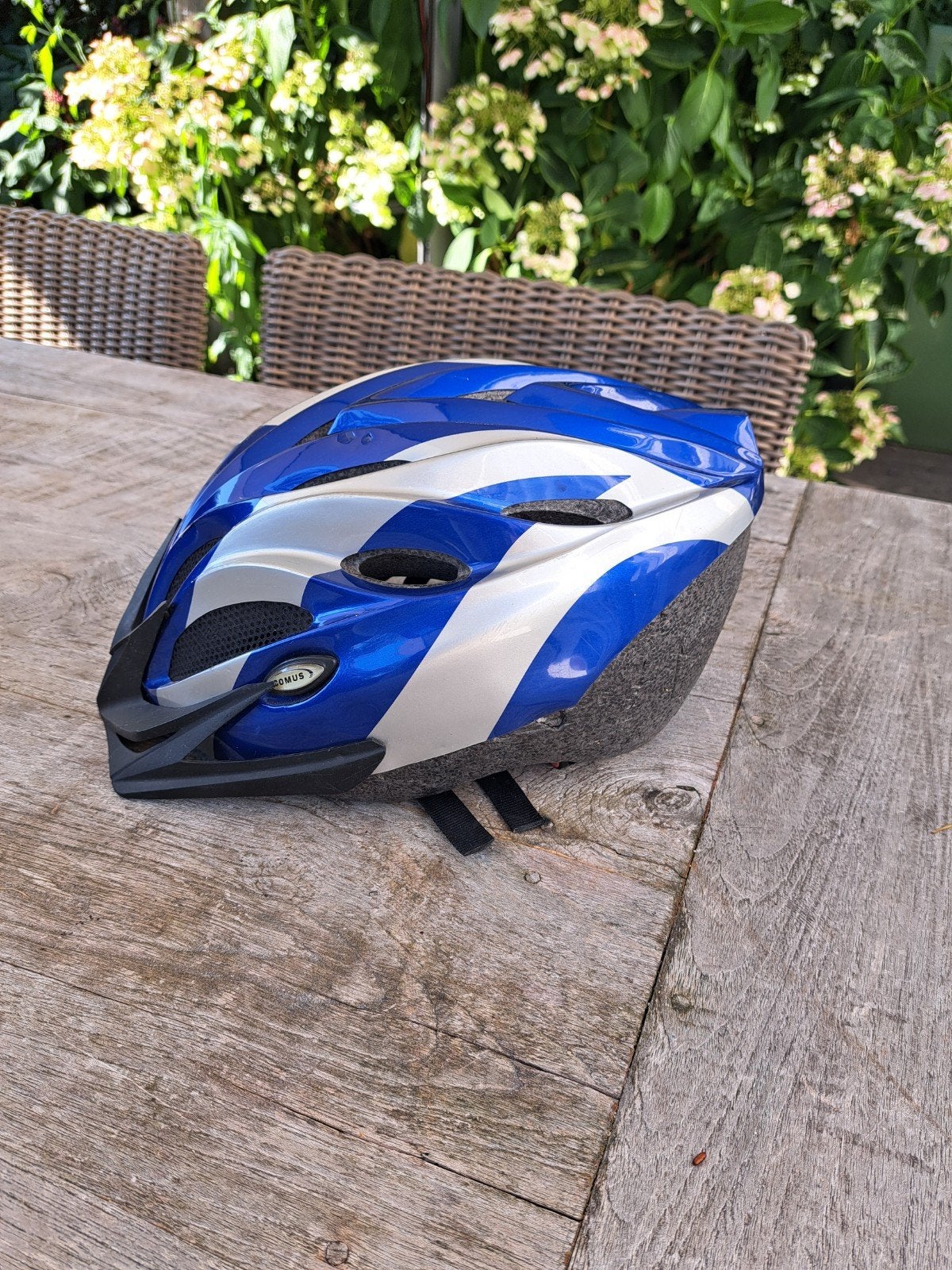 Comus fietshelm blauw/zilver - Maat L, Gebruikt, Ophalen of Verzenden, Comus, L