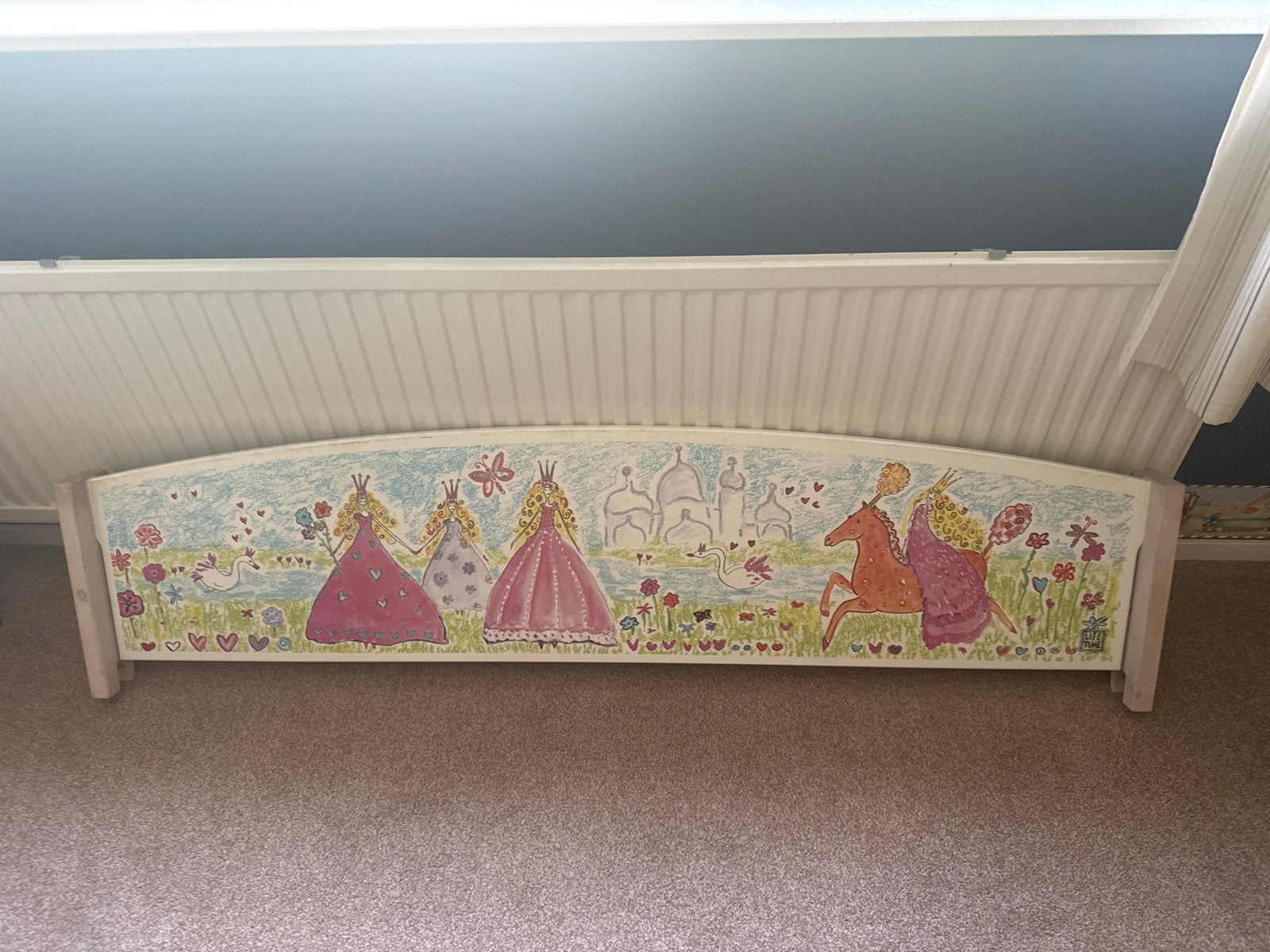 Uitvalbeveiliging voor Lifetime bed met prinsessen, Gebruikt, Eenpersoons, Wit, Ophalen of Verzenden