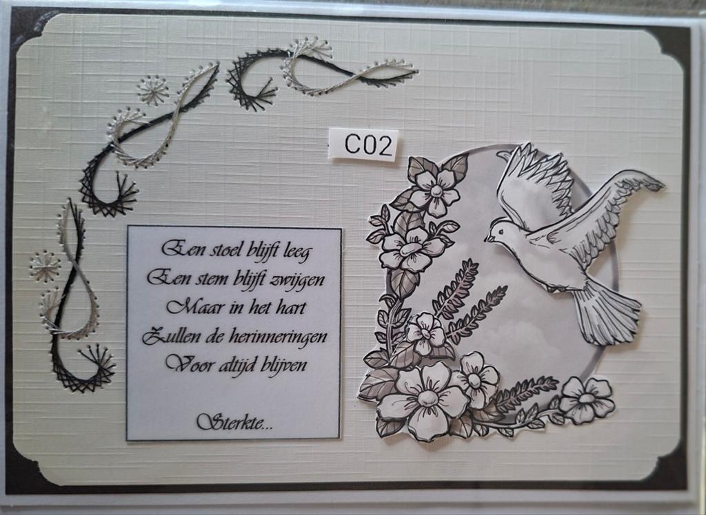 Geborduurde wenskaarten Condoleance, Nieuw, Man of Vrouw, Info@sparklecrafts.nl, Ophalen of Verzenden