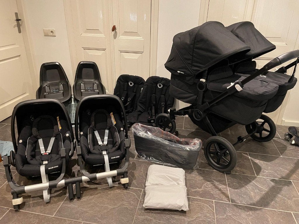 zgan bugaboo donkey5 (2025) twin all black compleet, Kinderen en Baby's, Kinderwagens en Combinaties, Ophalen, Bugaboo, Zo goed als nieuw