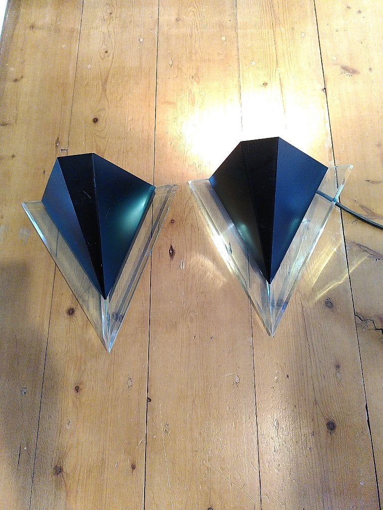 Vintage Postmodern wandlamp set, Zwart, Ophalen of Verzenden, Overige merken, Wandlamp