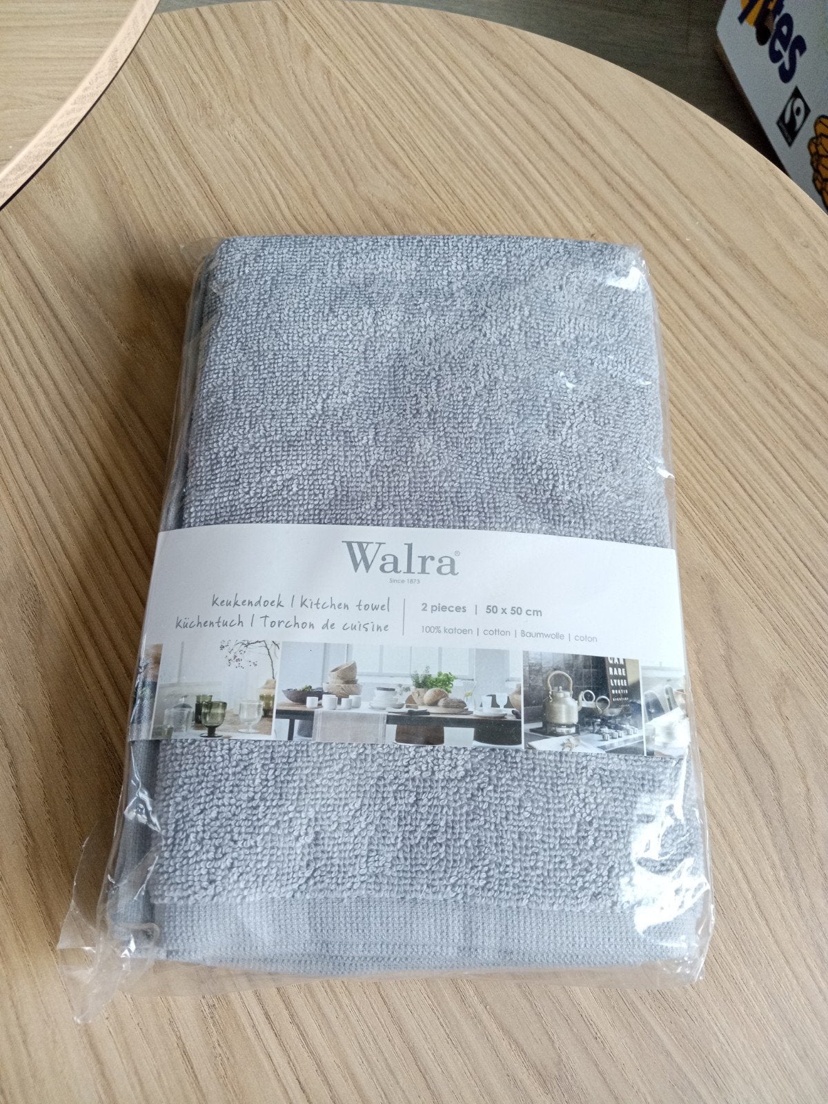 Walra Keukendoek Grijs 2 stuks 50x50 cm 100% Katoen, Katoen, Overige merken, Wasbaar, Nieuw