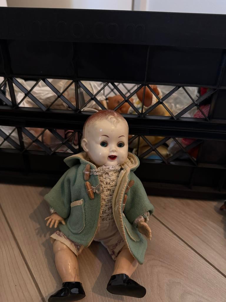 Vintage antieke Babypop - Agrespol - Made in Hong Kong, Verzamelen, Poppen, Ophalen of Verzenden, Gebruikt, Babypop