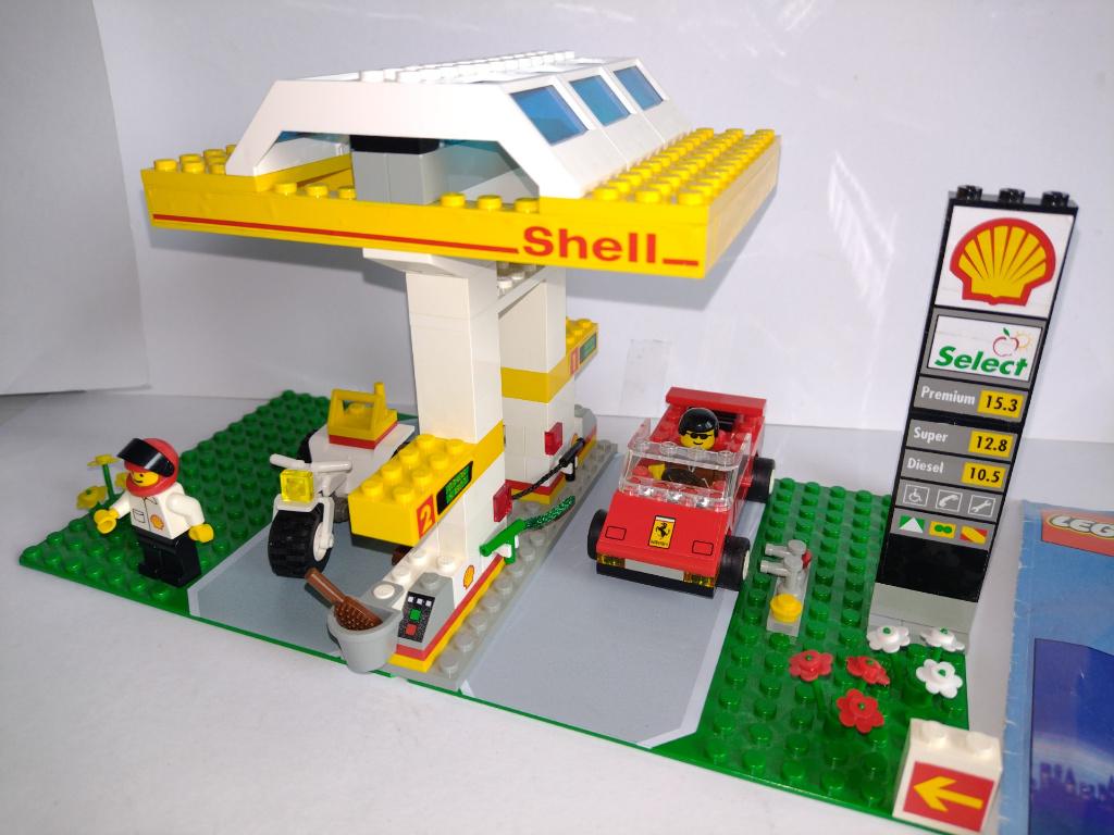 1256 Shell benzinestation, town,  met bouwtekening, Lego, Ophalen of Verzenden, Complete set, Compleet