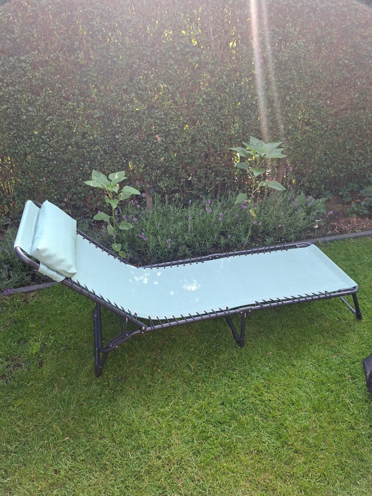 Intratuin ligbed Sanya ligstoel loungebed, Ophalen, Zo goed als nieuw, Aluminium, Verstelbaar