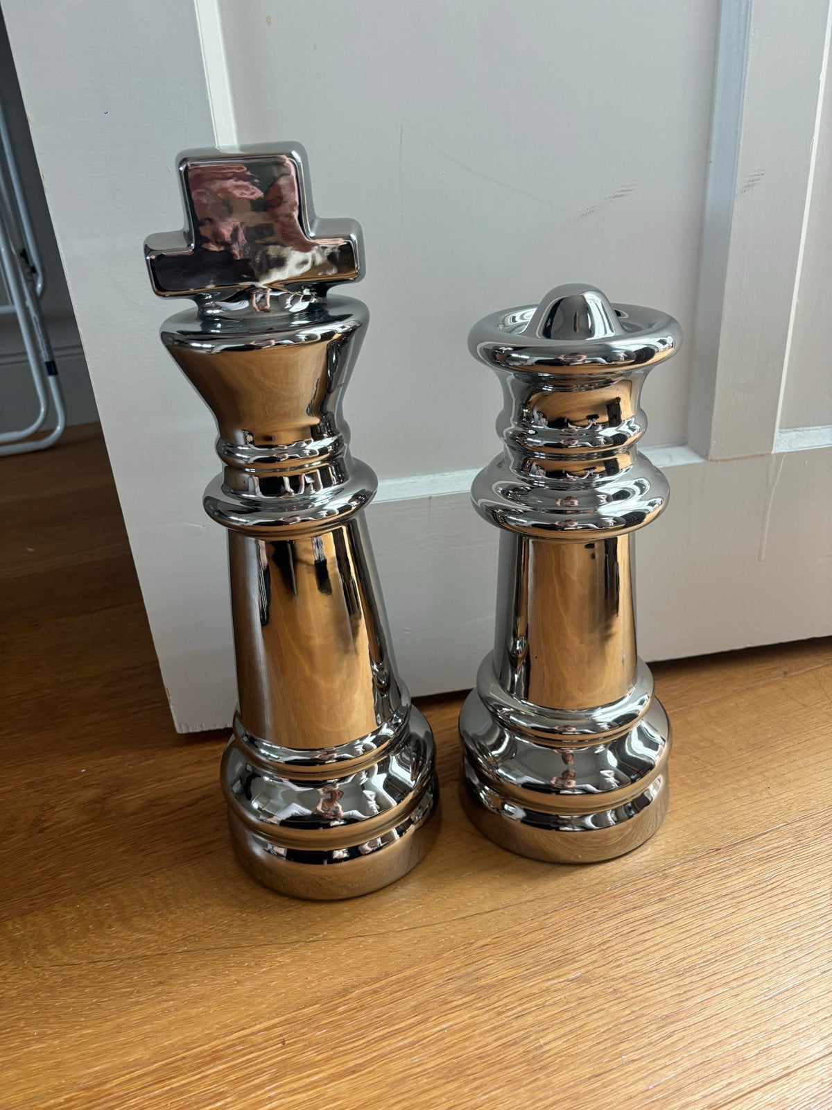 Eichholtz Schaakstukken Koning & Koningin - Zilverkleurig, Ophalen, Zo goed als nieuw, Zilver, Metaal