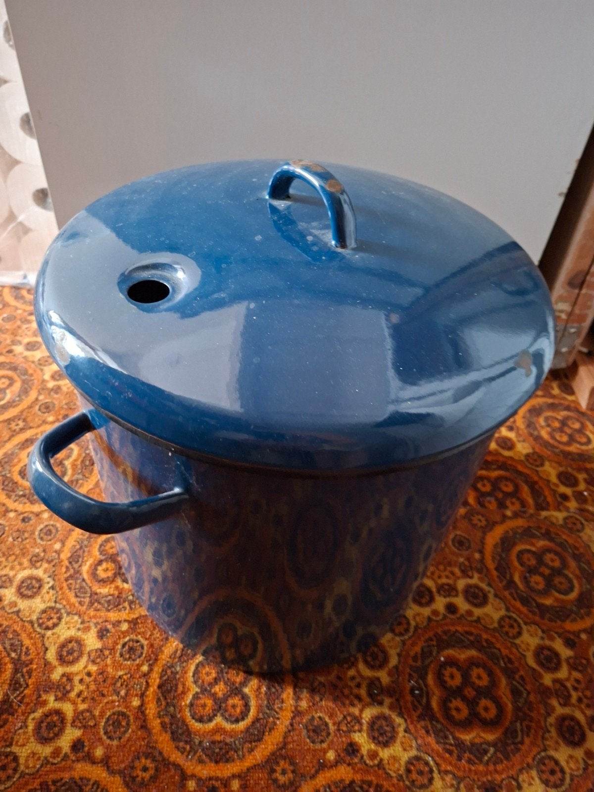Inmaakpan met thermometer en inzetrek - Blauw, Ophalen, Metaal, Overige merken, Overige typen