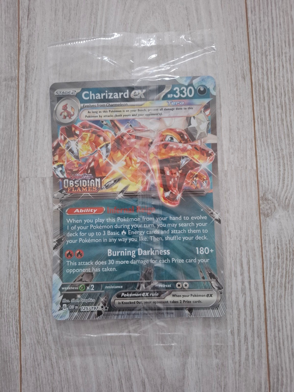 Sealed Charizard ex Jumbo #125/197 Obsidian Flames, Hobby en Vrije tijd, Ophalen of Verzenden, Nieuw, Losse kaart, Foil