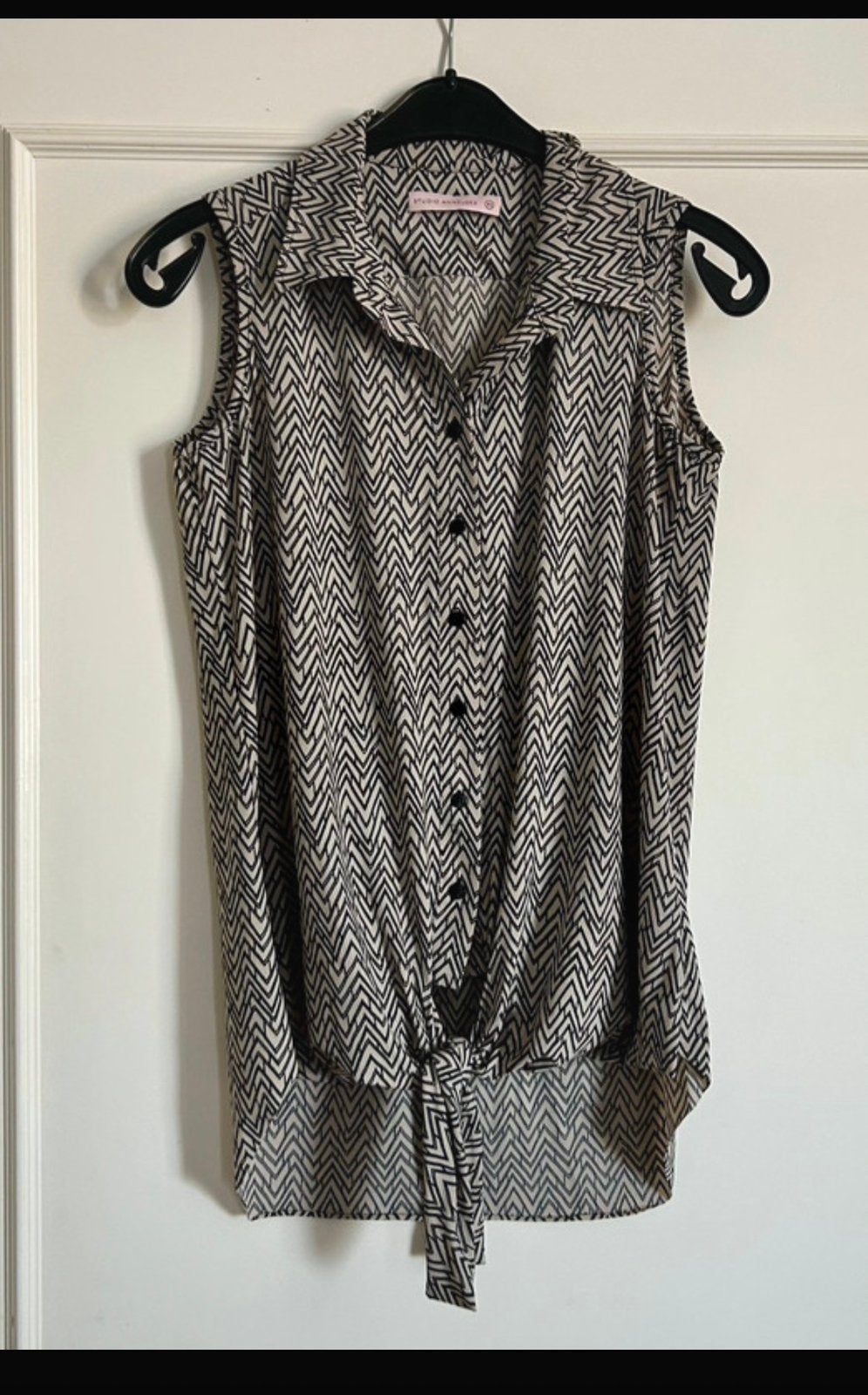 Beige zwarte Studio Anneloes Pippa mouwloze top in maat XS/S, Kleding | Dames, Verzenden, Zo goed als nieuw, Maat 36 (S), Beige