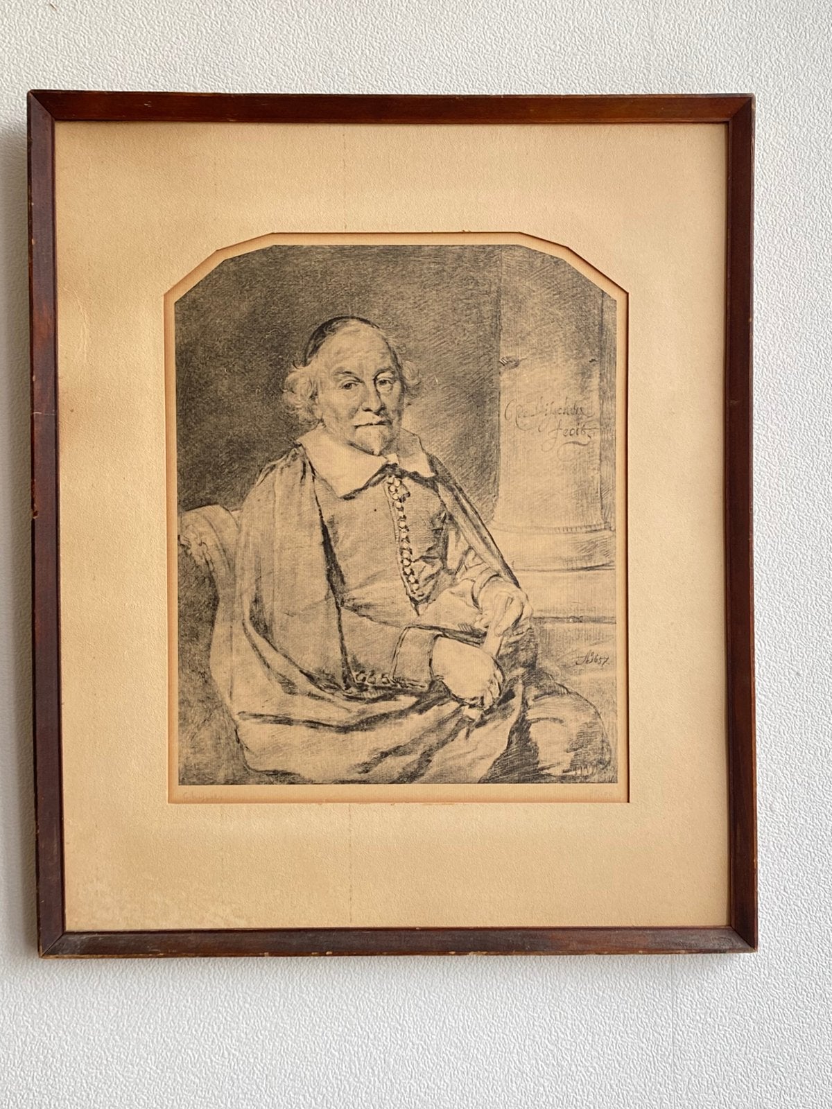 Joost van den Vondel. Druk Charles Nypels Maastricht. 75/100, Antiek en Kunst, 49 cm, Ingelijst, Portret, Ophalen of Verzenden