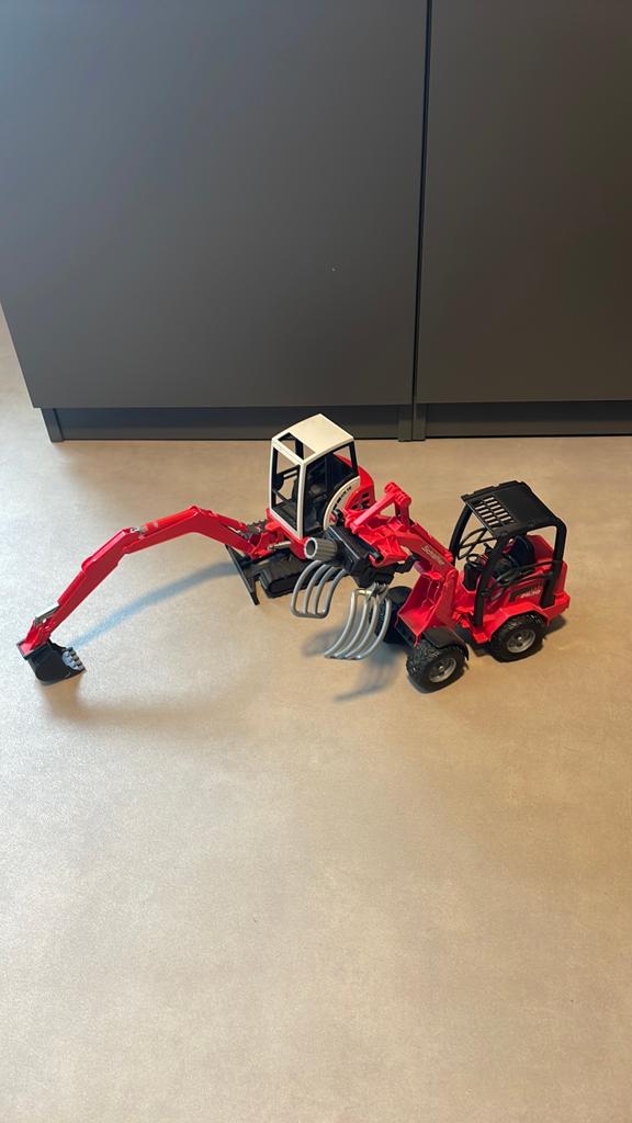Bruder schaffer minikraan en shovel, Ophalen of Verzenden, Zo goed als nieuw