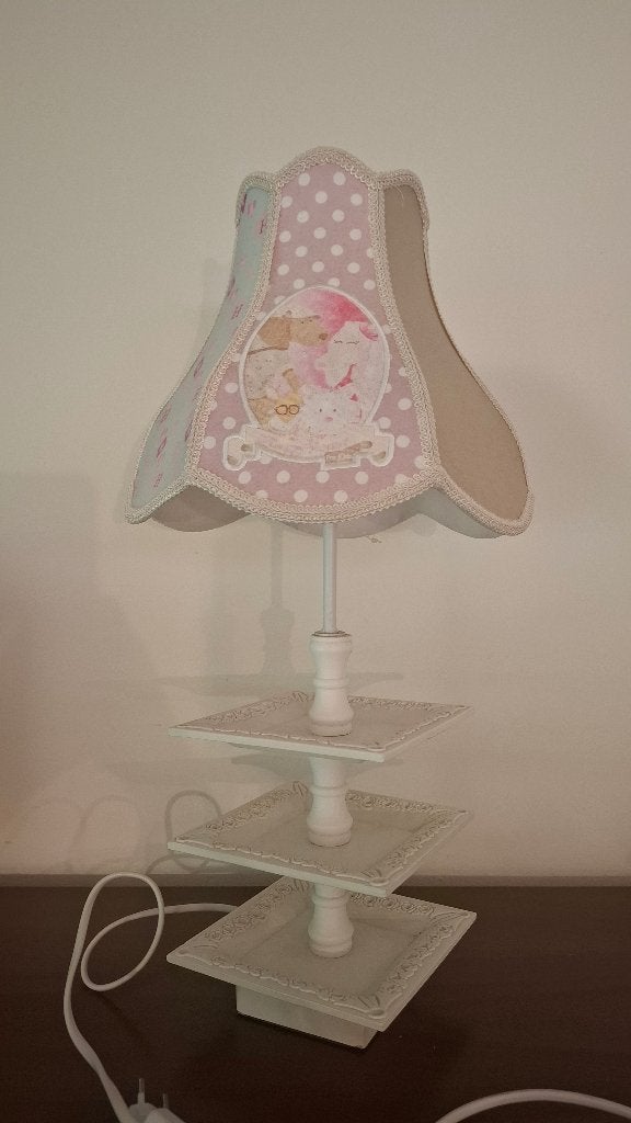 Zeer mooie etagère lamp van Happy-House, Ophalen, Zo goed als nieuw, Textiel, E27 (groot)