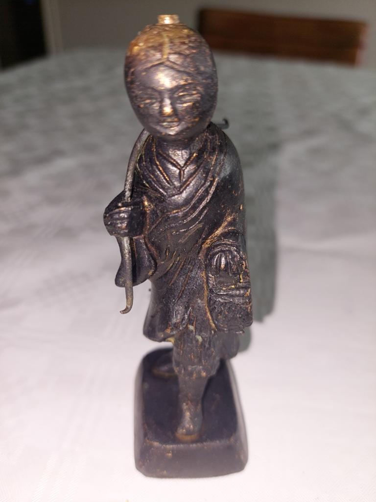 Bronzen Beeldje van een Reiziger, Ophalen of Verzenden